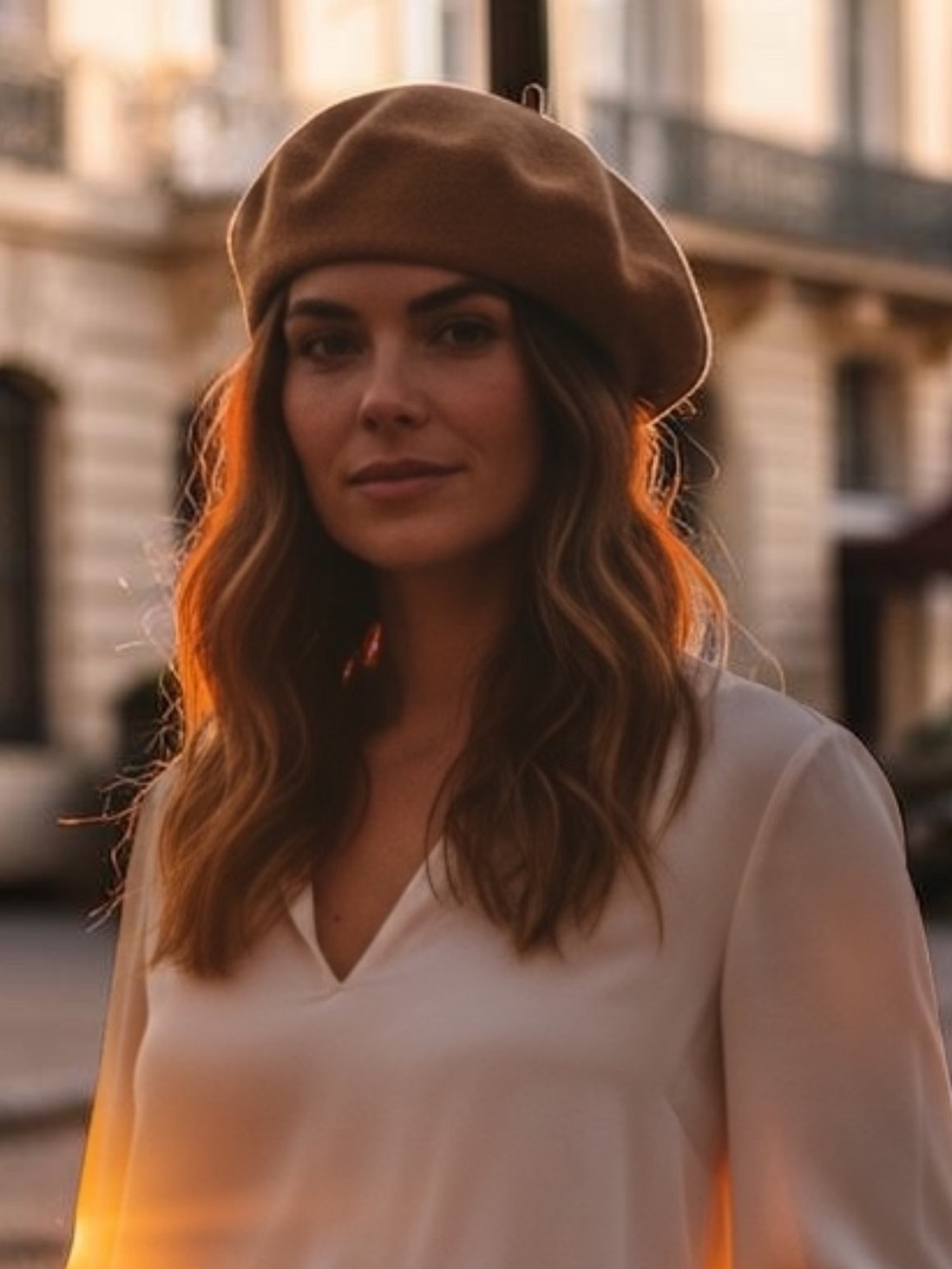 Elegant Camel Wool Beret French Style Chic Soft Hat Classic Fall Winter